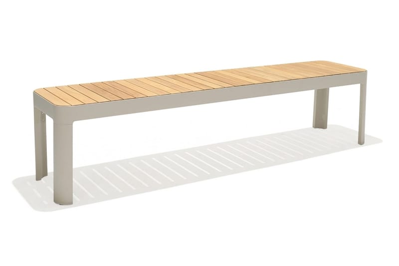 Portals Utebenk 182 cm - Hvit/Tre - Hagemøbler - Utesofa - Benker