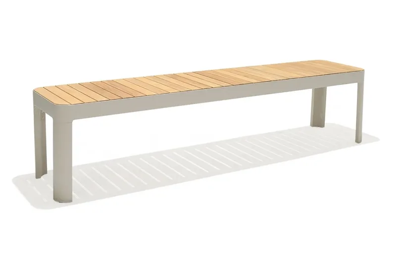 Portals Utebenk 182 cm - Hvit/Tre - Hagemøbler - Utesofa - Benker