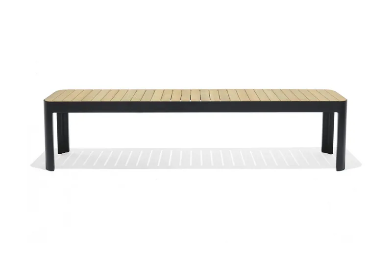 Portals Utebenk 182 cm - Svart/Tre - Hagemøbler - Utesofa - Benker
