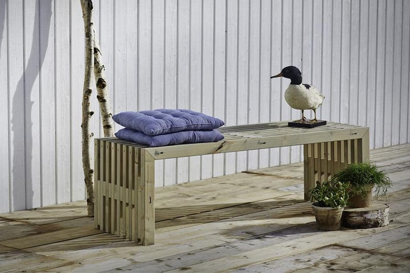 Rustikk benk Design av terrassebord 138x49x45cm drivvedfarge - Hagemøbler - Utesofa - Benker