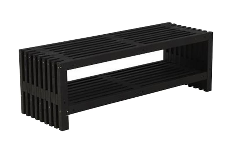 Rustikk benk Design av terrassebord138x49x45cm m/hylle svart - Benker