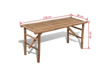 Sammenleggbar hagebenk 118 cm bambus - Bambus - Hagemøbler - Utesofa - Benker