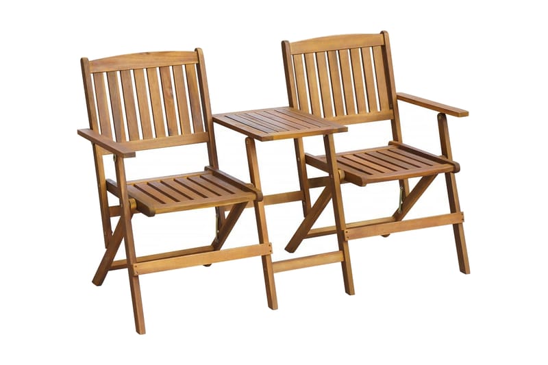 Sammenleggbar hagebenk med tebord 140 cm heltre akasie - Akasie - Hagemøbler - Utesofa - Benker