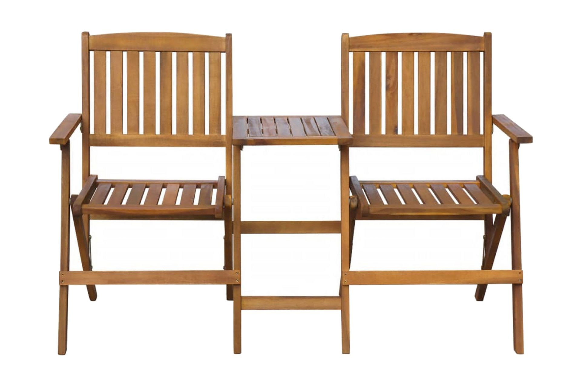 Sammenleggbar hagebenk med tebord 140 cm heltre akasie - Akasie - Hagemøbler - Utesofa - Benker