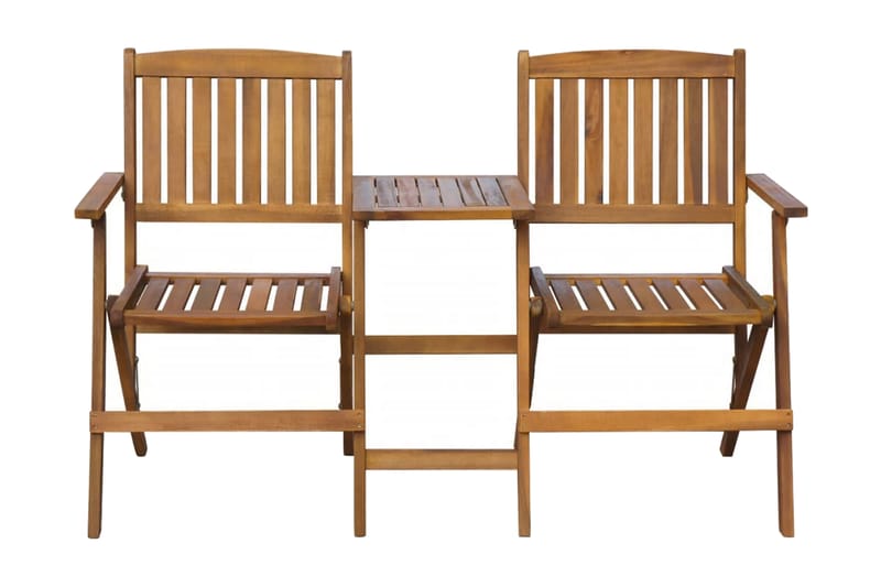 Sammenleggbar hagebenk med tebord 140 cm heltre akasie - Akasie - Hagemøbler - Utesofa - Benker
