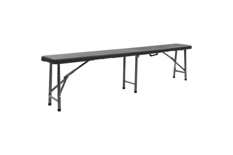 Sammenleggbare hagebenker 2 stk 180 cm HDPE svart - Svart - Hagemøbler - Utesofa - Benker