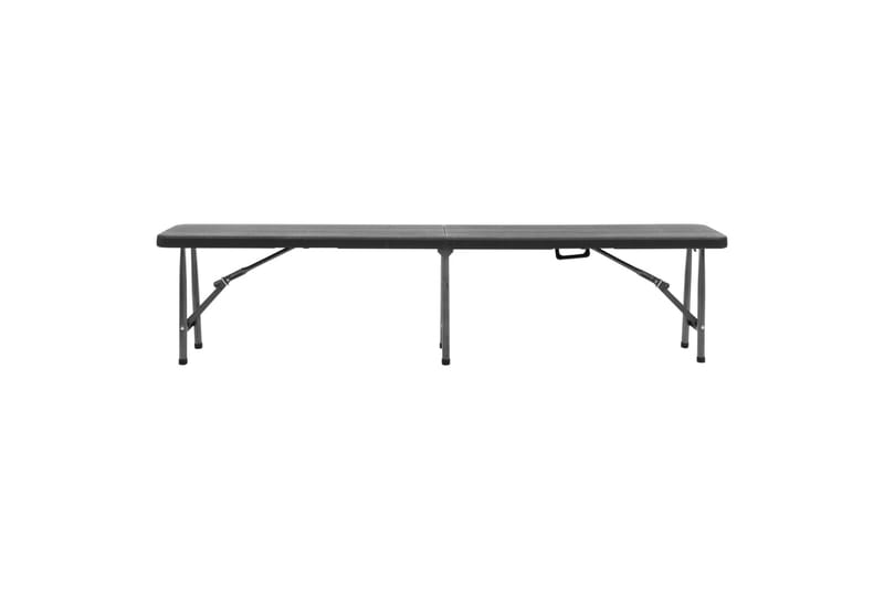 Sammenleggbare hagebenker 2 stk 180 cm HDPE svart - Svart - Hagemøbler - Utesofa - Benker