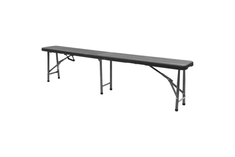 Sammenleggbare hagebenker 2 stk 180 cm HDPE svart - Svart - Hagemøbler - Utesofa - Benker