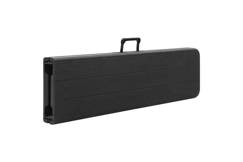Sammenleggbare hagebenker 2 stk 180 cm HDPE svart - Svart - Hagemøbler - Utesofa - Benker