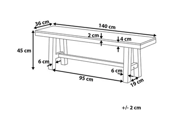 Scania Hagebenk 140 cm - Tre / Natur - Hagemøbler - Utesofa - Benker