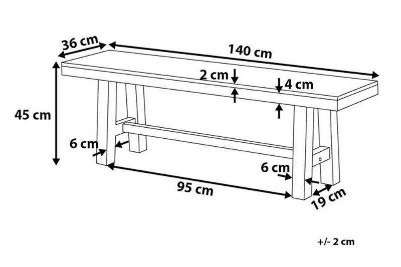 Scania Hagebenk 140 cm - Tre / Natur - Hagemøbler - Utesofa - Benker