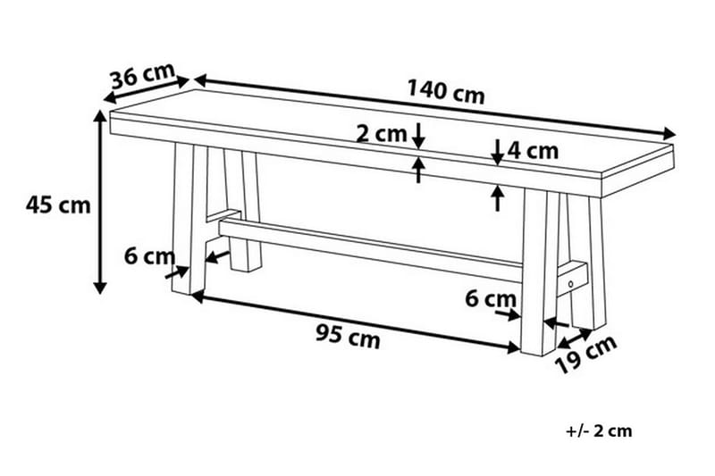 Scania Hagebenk 140 cm - Tre / Natur - Hagemøbler - Utesofa - Benker