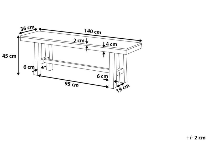 Scania Hagebenk 140 cm - Tre / Natur - Hagemøbler - Utesofa - Benker