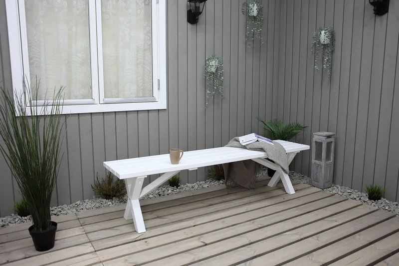 Scottsdale Sittebenk 180 cm - Hvit - Hagemøbler - Utesofa - Benker