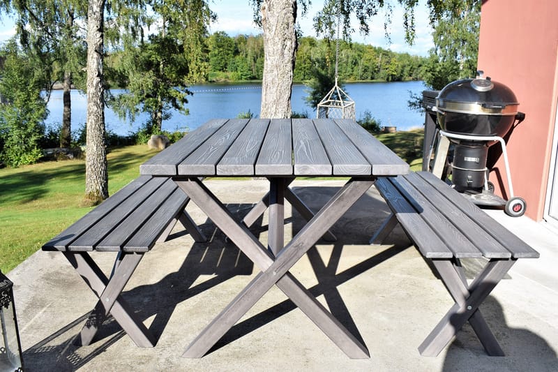 Spisegruppe Scottsdale 150 cm + 4 Kungshamn Stol Shabby Chic - KWA - Hagemøbler - Utesofa - Benker