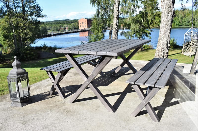 Spisegruppe Scottsdale 150 cm + 4 Kungshamn Stol Shabby Chic - KWA - Hagemøbler - Utesofa - Benker