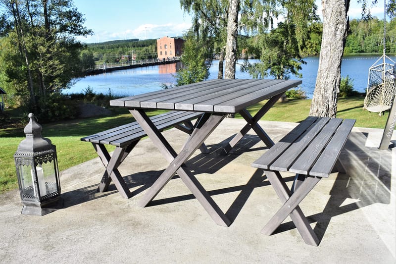 Spisegruppe Scottsdale 150 cm + 4 Kungshamn Stol Shabby Chic - KWA - Hagemøbler - Hagegruppe - Spisegrupper hage