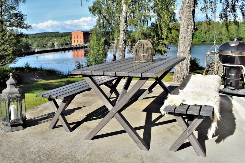 Spisegruppe Scottsdale Fasta 190 + 6 Kungshamn Stol Shabby C - KWA - Hagemøbler - Utesofa - Benker