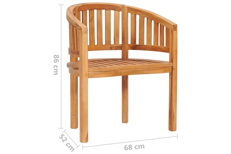 Stol bananformet heltre teak - Hagemøbler - Utesofa - Benker