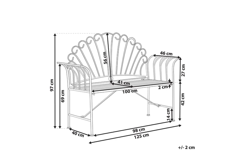 Torocany Hagebenk - Rosa - Hagemøbler - Utesofa - Benker