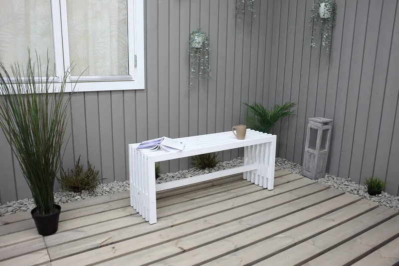Ulrey Benk - Hvit - Hagemøbler - Utesofa - Benker