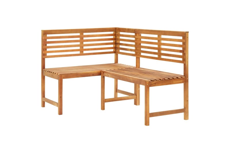 Utendørs hjørnebenk 140 cm heltre akasie - Brun - Hagemøbler - Utesofa - Benker