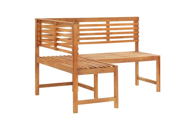 Utendørs hjørnebenk 140 cm heltre akasie - Brun - Hagemøbler - Utesofa - Benker