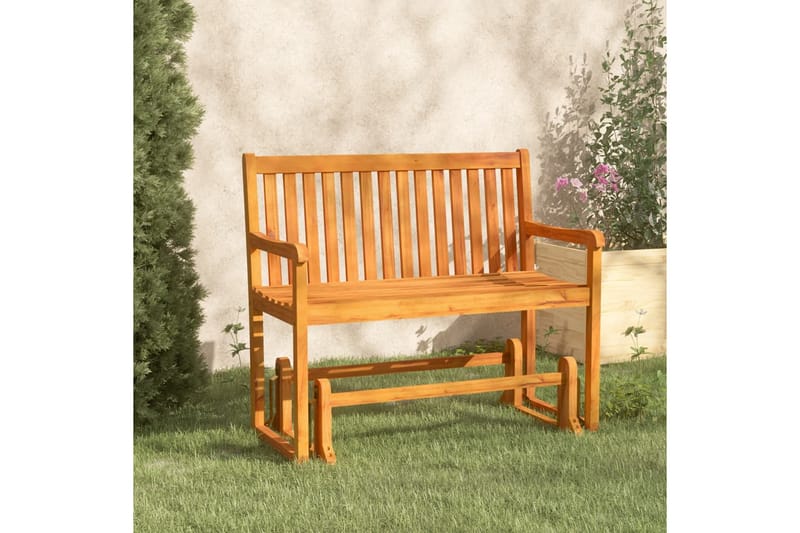 Utendørs huskebenk 110 cm heltre akasie - Brun - Hagemøbler - Utesofa - Benker