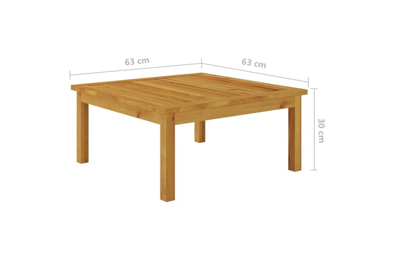 Utendørs salongbord 63x63x30 cm heltre akasie - Brun - Hagemøbler - Utesofa - Benker