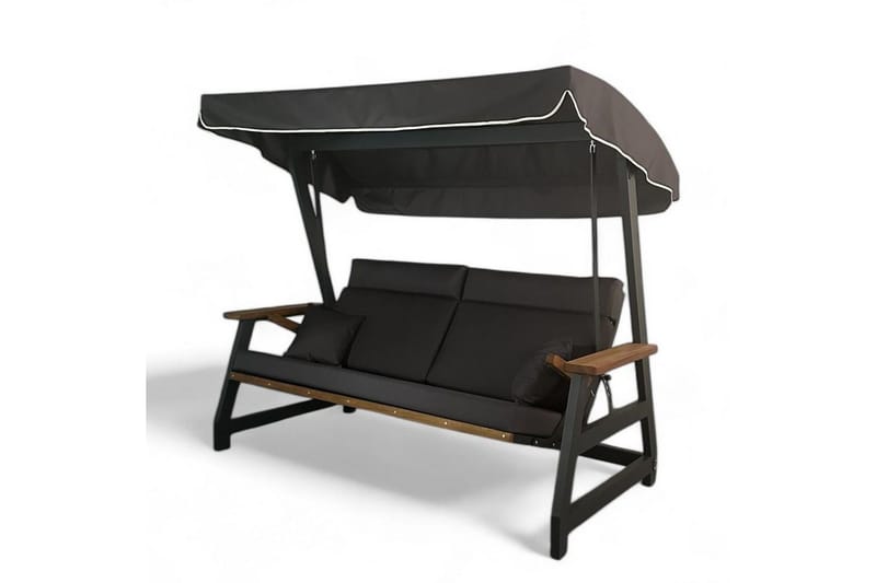Berriaren Utendørs Hengende Sofa 3 Seter - Natur/Antrasitt - Hagemøbler - Utesofa - Hengesofa