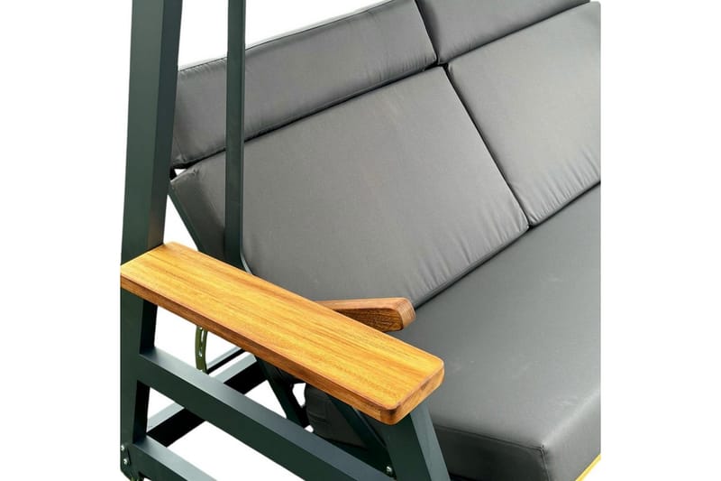 Berriaren Utendørs Hengende Sofa 3 Seter - Natur/Antrasitt - Hagemøbler - Utesofa - Hengesofa
