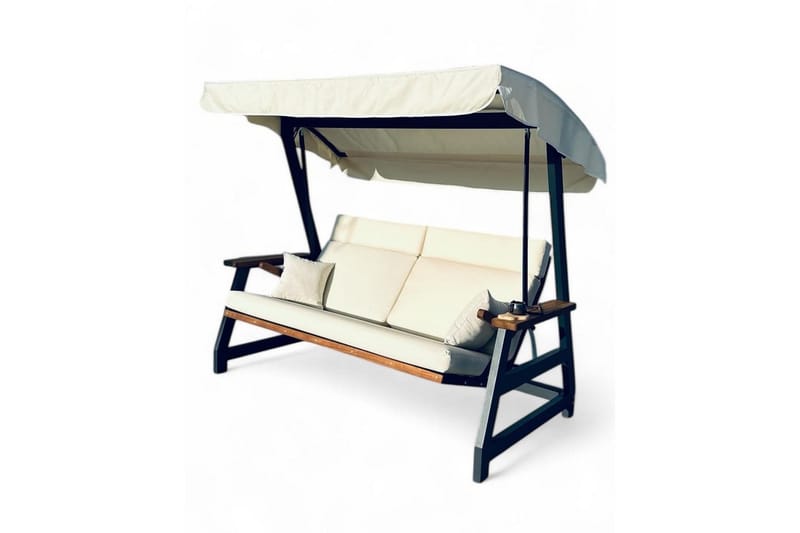 Berriaren Utendørs Hengende Sofa 3 Seter - Natur/Offwhite - Hagemøbler - Utesofa - Hengesofa