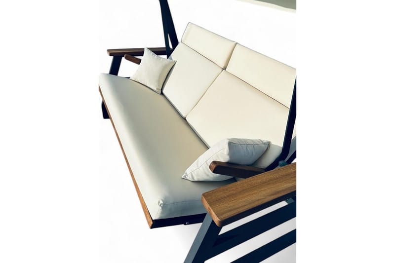 Berriaren Utendørs Hengende Sofa 3 Seter - Natur/Offwhite - Hagemøbler - Utesofa - Hengesofa