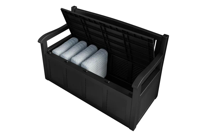 Cliffwyn Utendørsbenk med oppbevaring - Grå - Hagemøbler - Utesofa - Benker