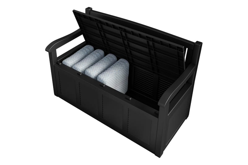 Cliffwyn Utendørsbenk med oppbevaring - Grå - Hagemøbler - Utesofa - Benker