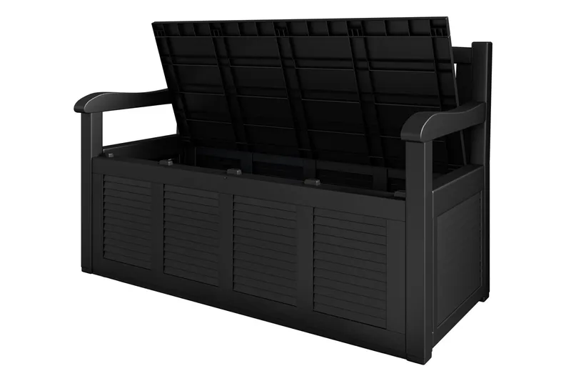 Cliffwyn Utendørsbenk med oppbevaring - Grå - Hagemøbler - Utesofa - Benker