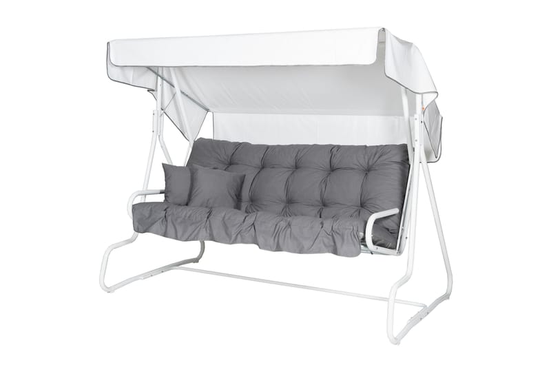 De Luxe Komplett Hengekøye 196 cm - Hvit/Grå - Hagemøbler - Utesofa - Hammocker