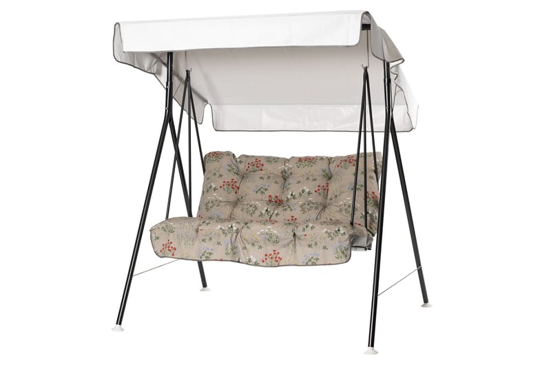 Duetto Komplett Hengekøye 130 cm, Grå/Blomstrete