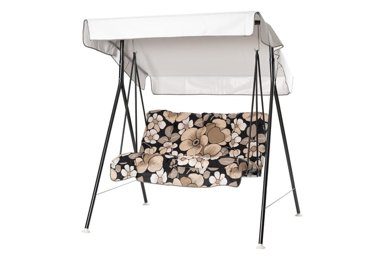 Duetto Komplett Hengekøye 130 cm - Grå/Blomstrete - Hagemøbler - Utesofa - Hammocker