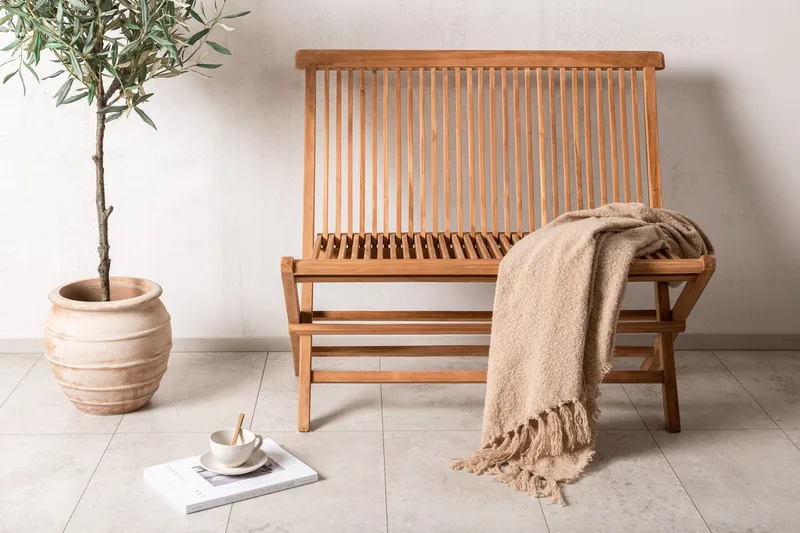 Ghana sofabenk 100 cm utendørs, Natur