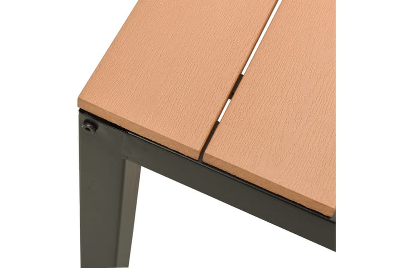 Hagebenk 110 cm stål og WPC brun og svart - Brun - Hagemøbler - Utesofa - Benker