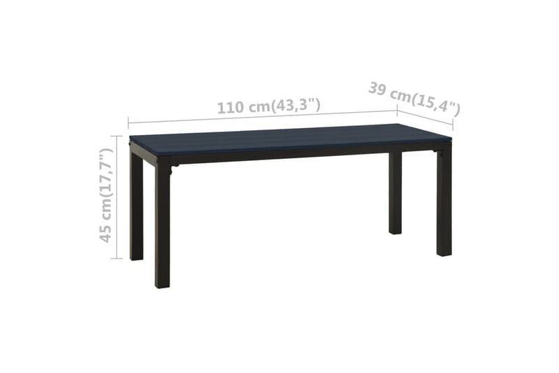 Hagebenk 110 cm stål og WPC svart - Svart - Hagemøbler - Utesofa - Benker