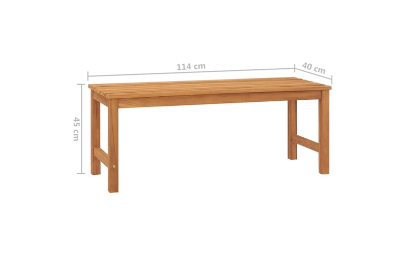 Hagebenk 114 cm heltre teak - Brun - Benker