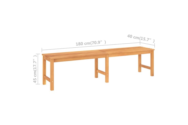 Hagebenk 180 cm heltre teak - Brun - Hagemøbler - Utesofa - Benker
