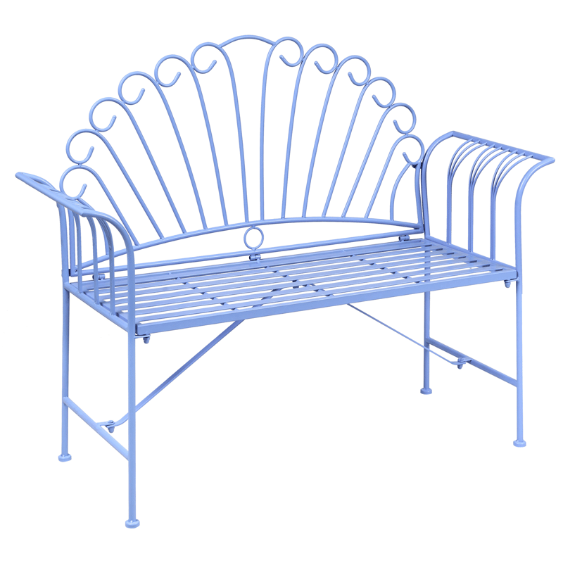 Hagebenk Cavinia 125 cm Jern - Blå - Hagemøbler - Utesofa - Benker