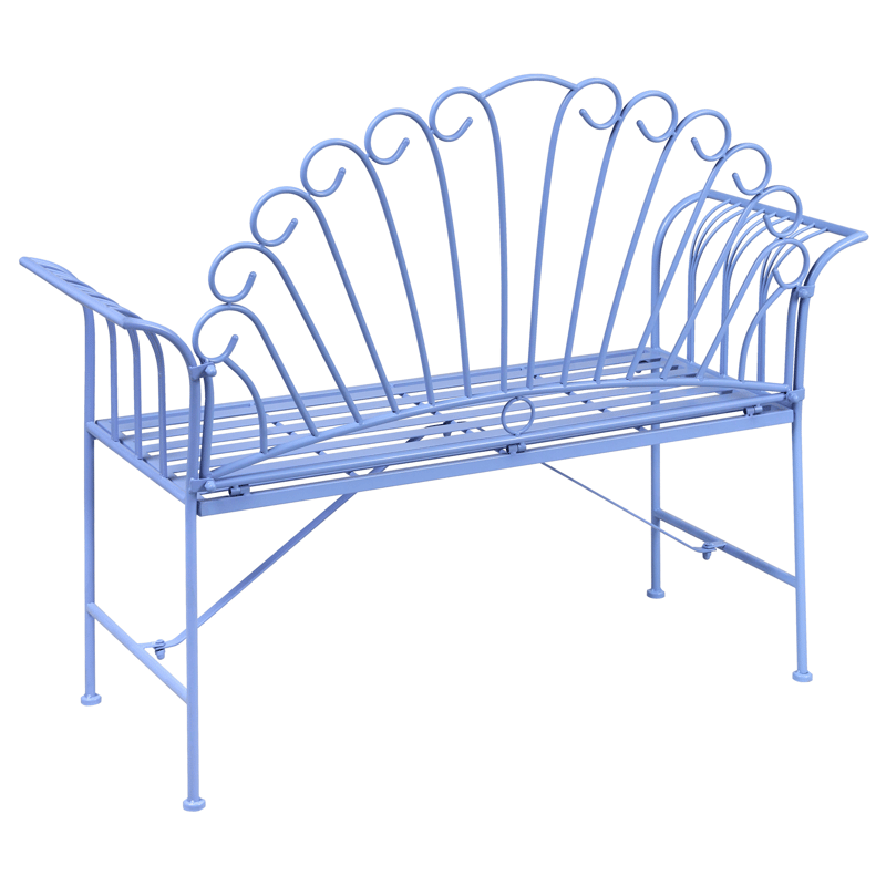 Hagebenk Cavinia 125 cm Jern - Blå - Hagemøbler - Utesofa - Benker