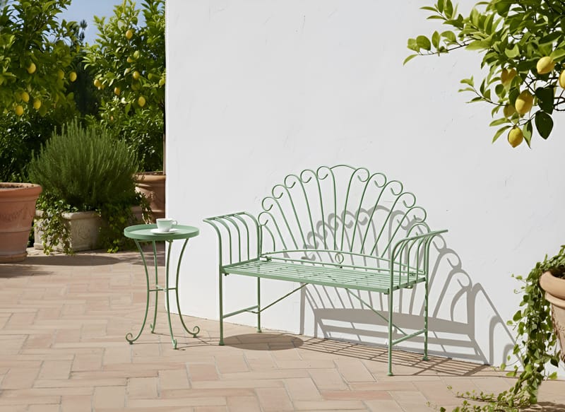 Hagebenk Cavinia 125 cm Jern - Grønn - Hagemøbler - Utesofa - Benker