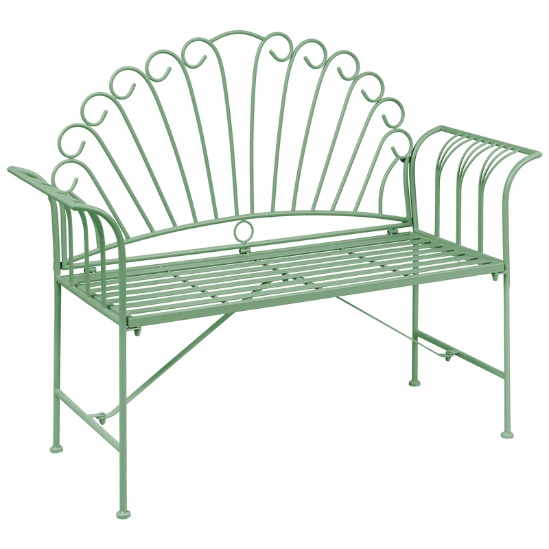 Hagebenk Cavinia 125 cm Jern - Grønn - Hagemøbler - Utesofa - Benker