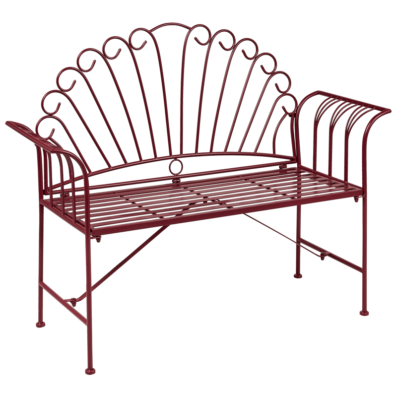 Hagebenk Cavinia 125 cm Jern - Rød - Hagemøbler - Utesofa - Benker