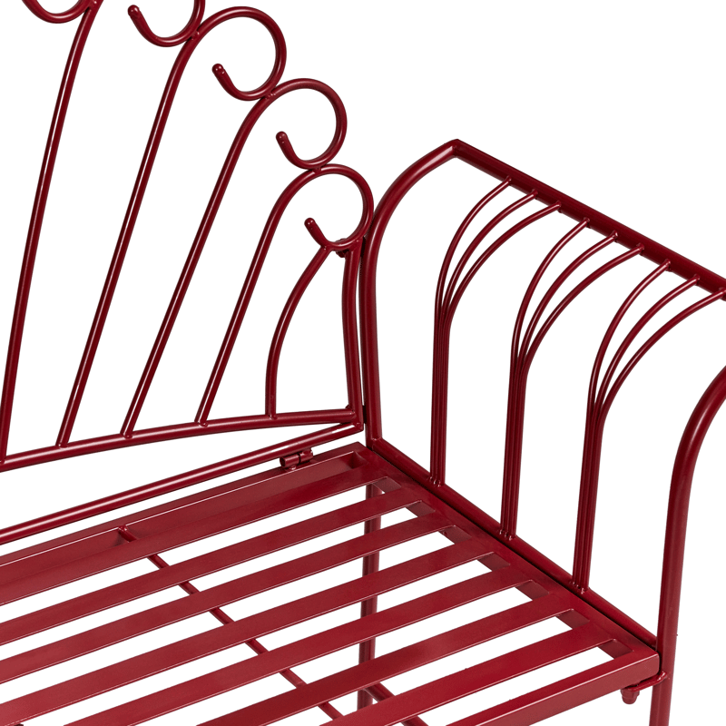 Hagebenk Cavinia 125 cm Jern - Rød - Hagemøbler - Utesofa - Benker